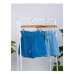 Denim Elastic Waist Pleated Ruffle Shorts